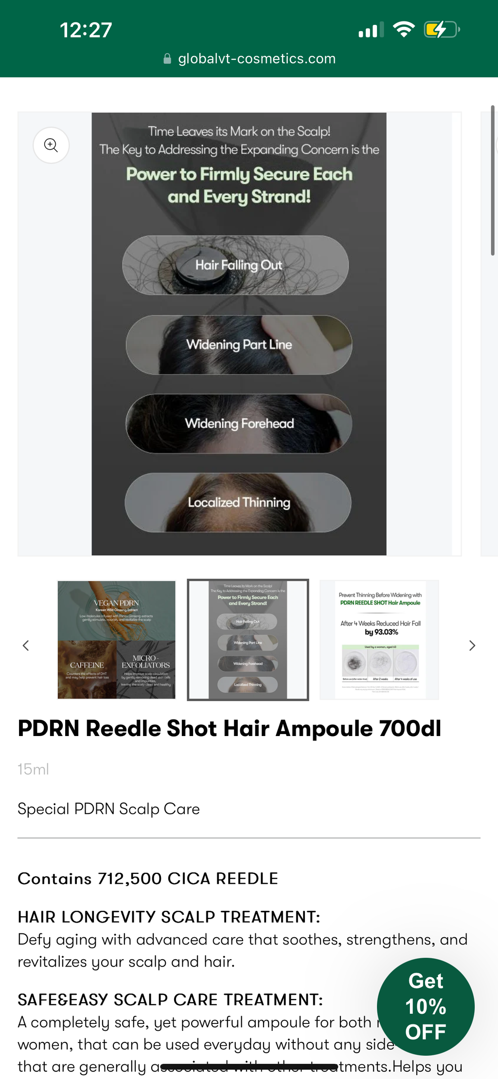 VT PDRN Reedle Shot Hair Ampoule 700dL