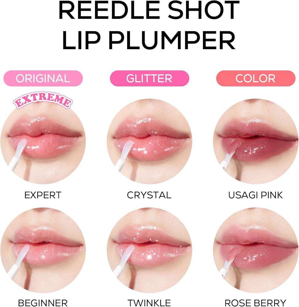 VT Reedle Shot Lip Plumper in Rose Berry.                       Hydrating Plumping Lip Gloss, High Shine Finish, Infused with Jojoba Oil